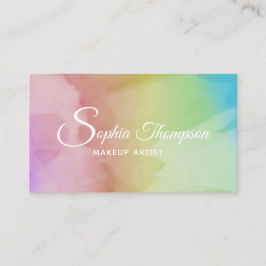 Moderne Waterverf Script-regenboog - Visitekaartje (Voorkant)