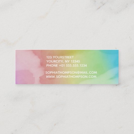 Moderne Waterverf Script-regenboog - Visitekaartje (Achterkant)