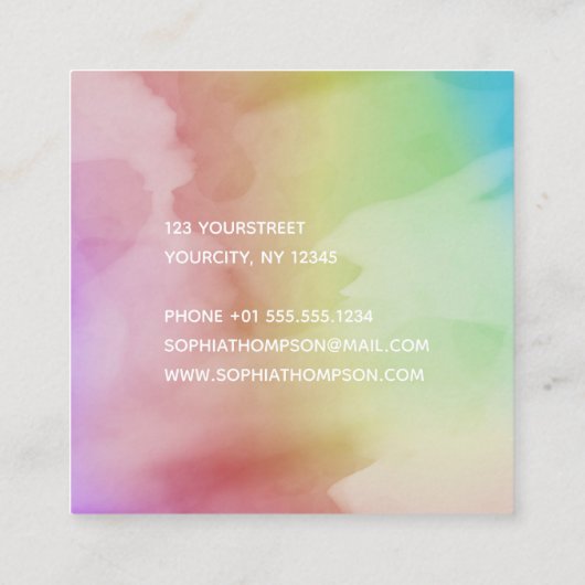 Moderne Waterverf Script-regenboog - Visitekaartje (Achterkant)