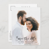 Moderne waterverf scripttypografie bruiloft invita uitnodiging briefkaart (Voorkant / Achterkant)