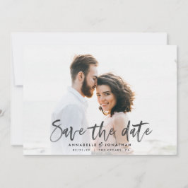 Moderne waterverf scripttypografie eenvoudige brui save the date