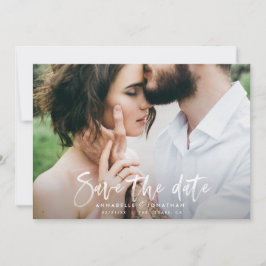 Moderne waterverf scripttypografie eenvoudige brui save the date