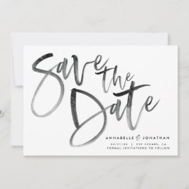 Moderne waterverf scripttypografie eenvoudige brui save the date
