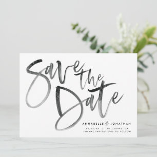 Moderne waterverf scripttypografie eenvoudige brui save the date