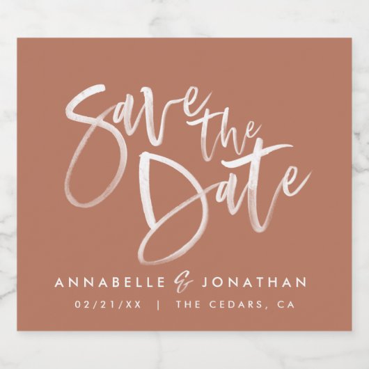 Moderne waterverf scripttypografie eenvoudige brui sparkling wijnetiket (Enkel label)