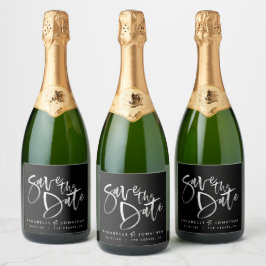 Moderne waterverf scripttypografie eenvoudige brui sparkling wijnetiket