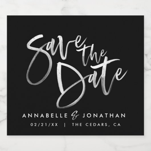 Moderne waterverf scripttypografie eenvoudige brui sparkling wijnetiket (Enkel label)