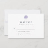 Moderne Waterverf Seashell Paarse bruiloft RSVP Kaartje (Voorkant)