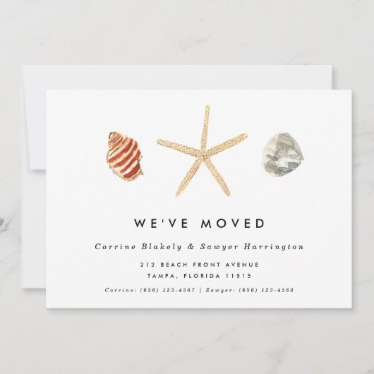 Moderne Waterverf Seashells Aankondiging (Voorkant)