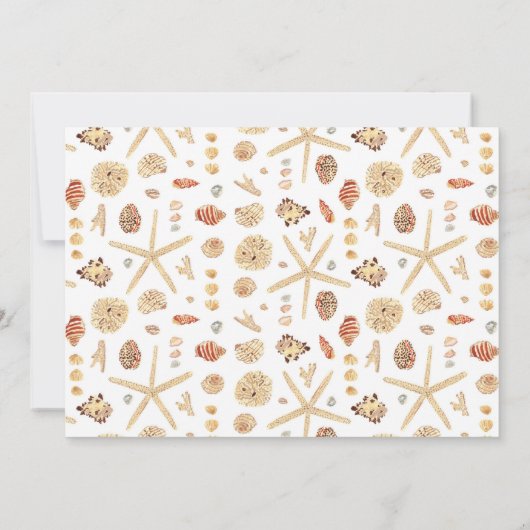 Moderne Waterverf Seashells Aankondiging (Achterkant)