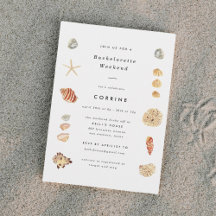 Moderne Waterverf Seashells Bachelorette Party