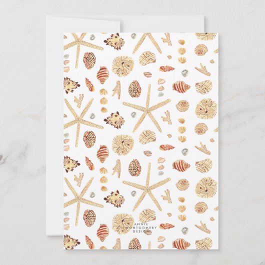 Moderne Waterverf Seashells Bachelorette Party Kaart (Achterkant)