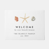 Moderne Waterverf Seashells Personaliseerd Deurmat (Voorkant)