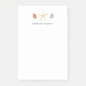 Moderne Waterverf Seashells Personaliseerd Post-it® Notes (Voorkant)