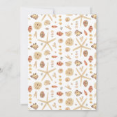 Moderne Waterverf Seashells Weddenschap Save The Date (Achterkant)