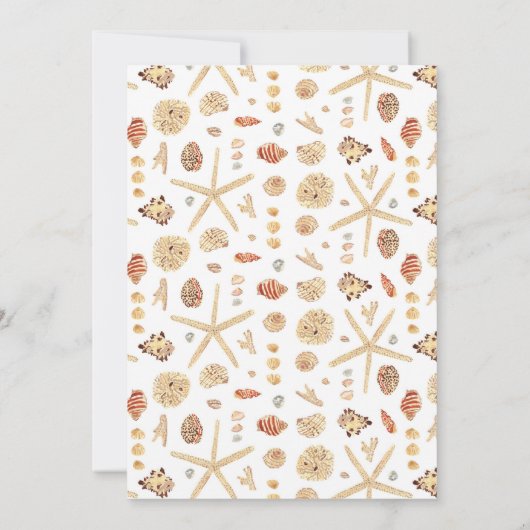 Moderne Waterverf Seashells Weddenschap Save The Date (Achterkant)