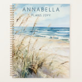 Moderne Waterverf Seaside Beach Kust Persoonlijk Planner (Voorkant)