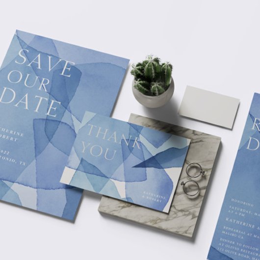 Moderne Waterverf Shapes Bedankkaart