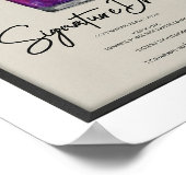 Moderne Waterverf Signature Drinken Bruiloft Menu Poster (Hoek)