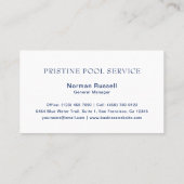 Moderne Waterverf Simple Navy Blue Visitekaartje (Achterkant)