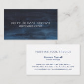 Moderne Waterverf Simple Navy Blue Visitekaartje (Voorkant / Achterkant)