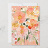 Moderne Waterverf Sinaasappel Perzik Bloemenbruilo Kaart (Achterkant)