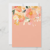 Moderne Waterverf Sinaasappel Perzik Bloemenbruilo Kaart (Achterkant)