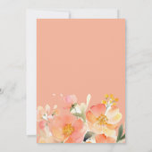 Moderne Waterverf Sinaasappel Perzik Bloemenbruilo Kaart (Achterkant)