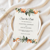 Moderne Waterverf Sinaasappels Bloemen Save The Date
