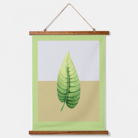 Moderne Waterverf Single Leaf Hangend Wandkleed (Voorkant)