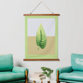 Moderne Waterverf Single Leaf Hangend Wandkleed