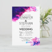 Moderne Waterverf Smudges Wedding Invitations Kaart (Staand voorkant)