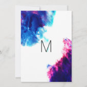 Moderne Waterverf Smudges Wedding Invitations Kaart (Achterkant)