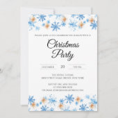 Moderne Waterverf sneeuwvlokken kerstfeest Kaart (Voorkant)