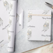 Moderne Waterverf Sneeuwvlokken Schattigee Gnome K Cadeaupapier