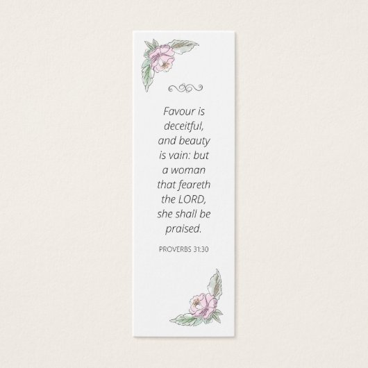 Moderne Waterverf Spiritueel BijbelBladwijzer Mini Visitekaartjes (Voorkant)