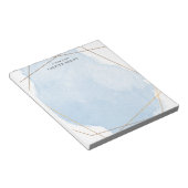 Moderne Waterverf Splash Gold & Blue op maat Notitieblok (Schuin)