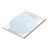 Moderne Waterverf Splash Gold & Blue op maat Notitieblok (Linkerzijde)