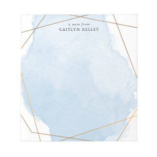 Moderne Waterverf Splash Gold & Blue op maat Notitieblok