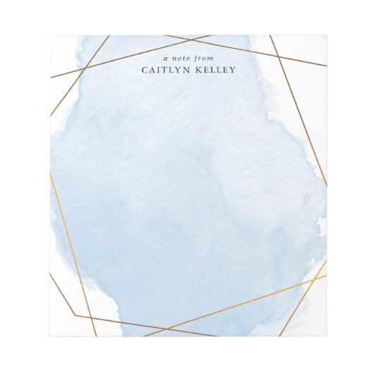 Moderne Waterverf Splash Gold & Blue op maat Notitieblok (Voorkant)