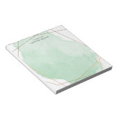 Moderne Waterverf Splash Gold en Groen op maat Notitieblok (Schuin)