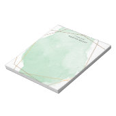Moderne Waterverf Splash Gold en Groen op maat Notitieblok (Linkerzijde)