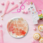 Moderne waterverf splash koraalrif bruiloft papieren bordje (Feest)