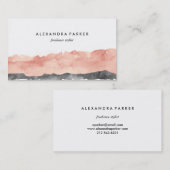 Moderne Waterverf Splash | Roos en zwart Visitekaartje (Voorkant / Achterkant)