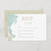 Moderne Waterverf Splashes Bruiloft RSVP