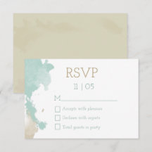 Moderne Waterverf Splashes Bruiloft RSVP