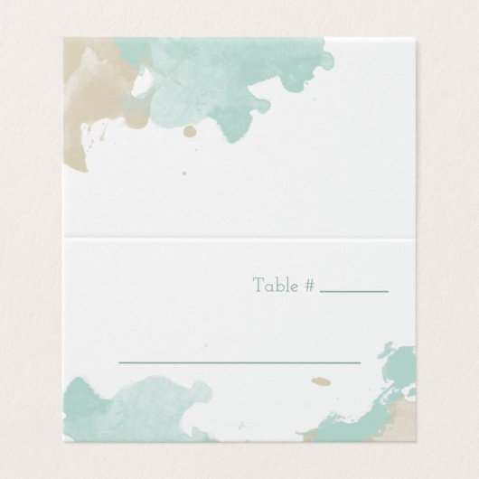 Moderne Waterverf Splashes Wedding Kaart (Buitenkant ongevouwen)