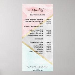 Moderne Waterverf Stijl Pricelist Poster