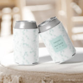 Moderne Waterverf Stoffig Blauw Marmeren Bruiloft Blikjeskoeler