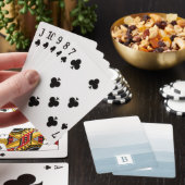 Moderne waterverf stoffige blauwe monogram pokerkaarten (Insitu)